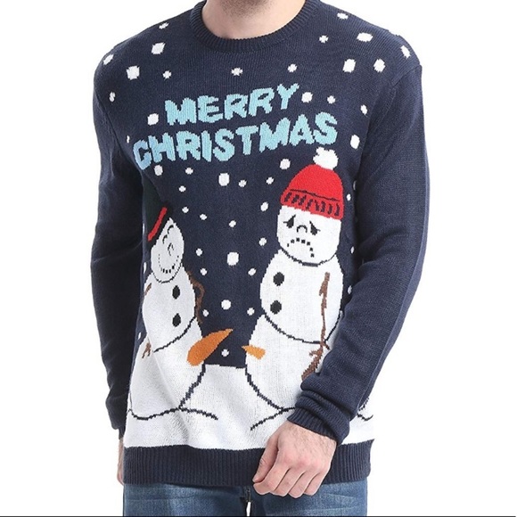 UGLY FUNNY MENS CHRISTMAS SWEATER IN BLUE *NWT* 🎄